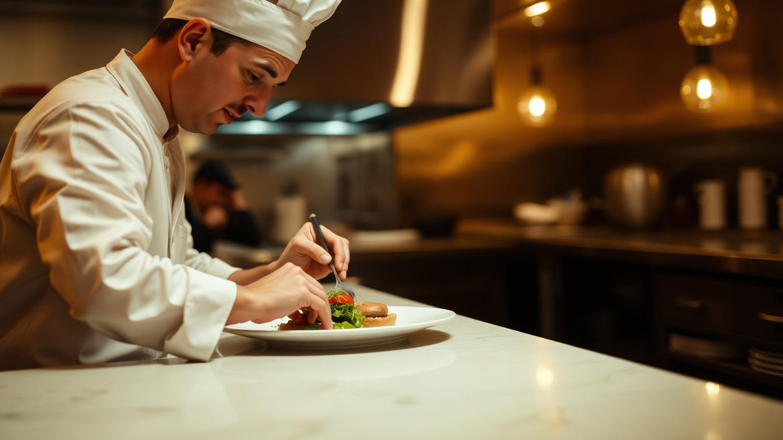 Chef plating a dish at Gigi's Place